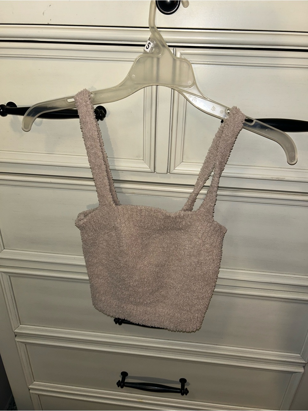 Forever 21 Fuzzy Cropped Tank in Taupe